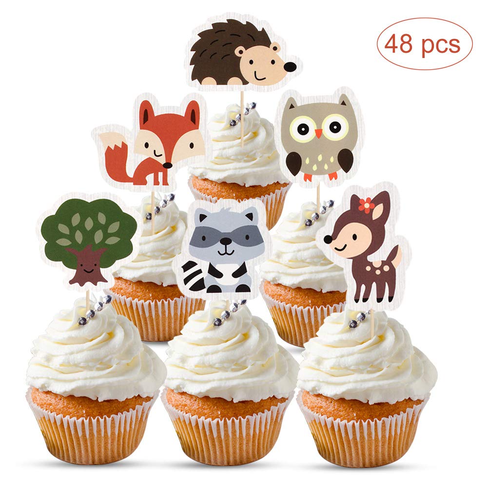 Algopix Similar Product 18 - Mity rain 48Pcs Woodland Creatures