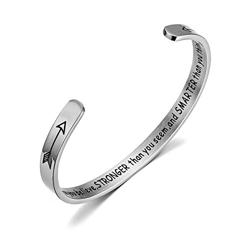 Algopix Similar Product 18 - Cuff Bangle Bracelet You Are Braver