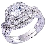 Algopix Similar Product 5 - Newshe Wedding Band Engagement Ring Set