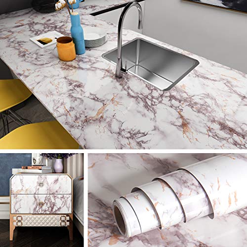 Algopix Similar Product 13 - Livelynine Marble Contact Paper Peel