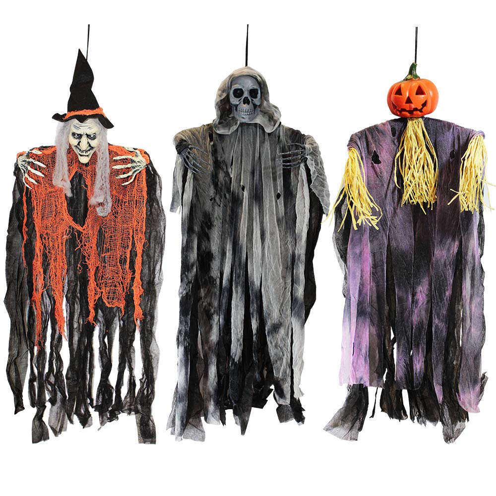 Algopix Similar Product 4 - JOYIN 3 Pack 35 Hanging Ghost