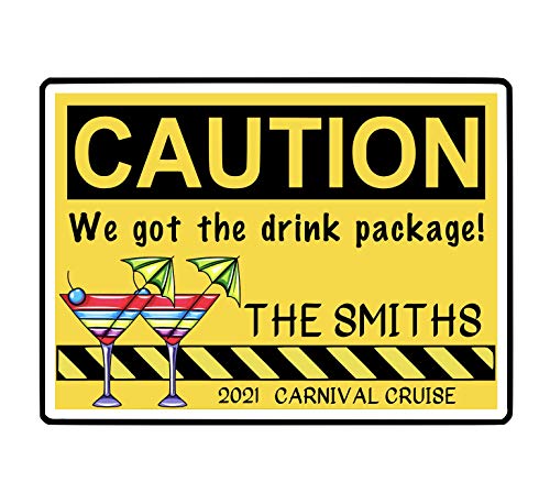 Algopix Similar Product 7 - Large Caution Drink Package Sign Magnet