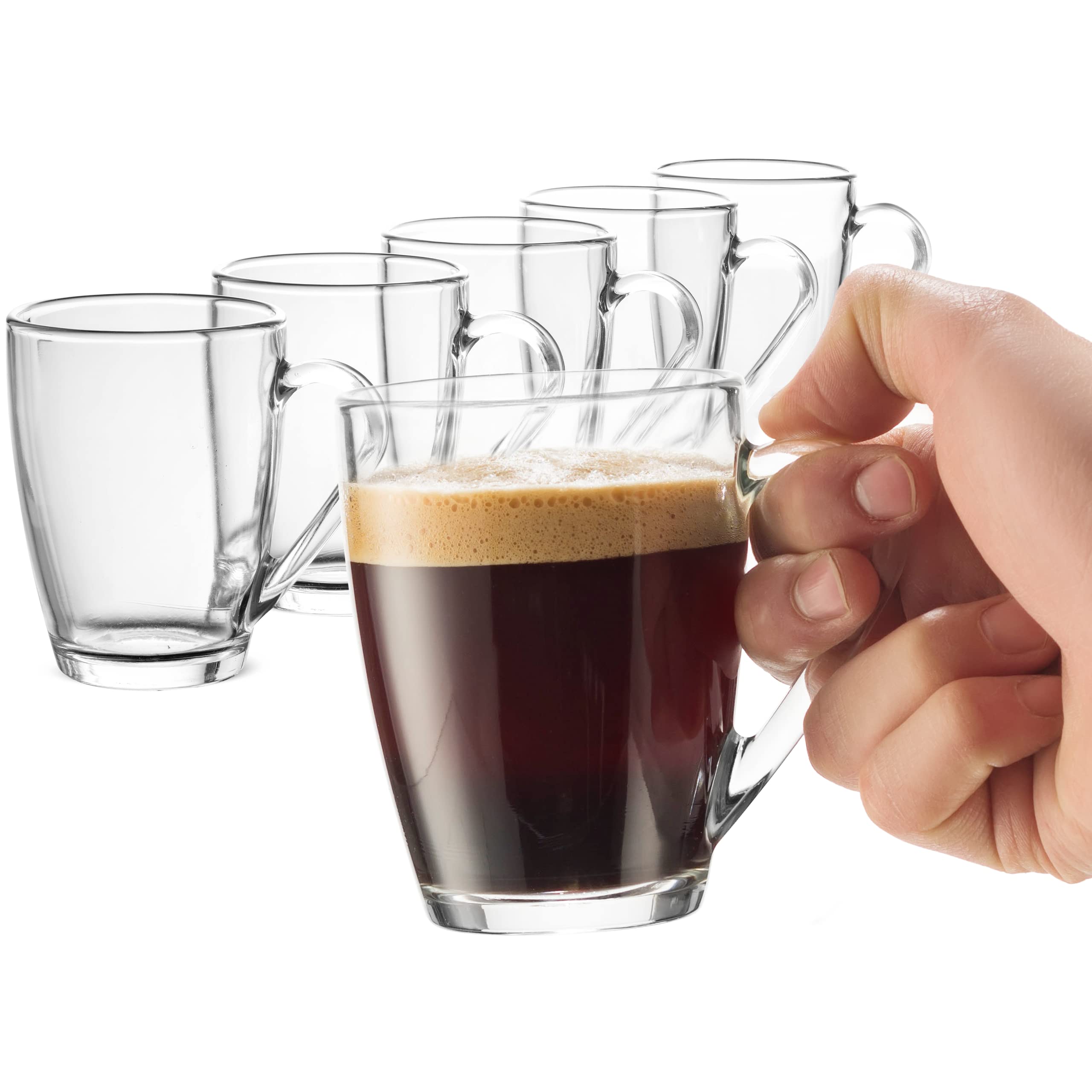 Algopix Similar Product 15 - Bormioli Rocco Glass Coffee Mug Set 6