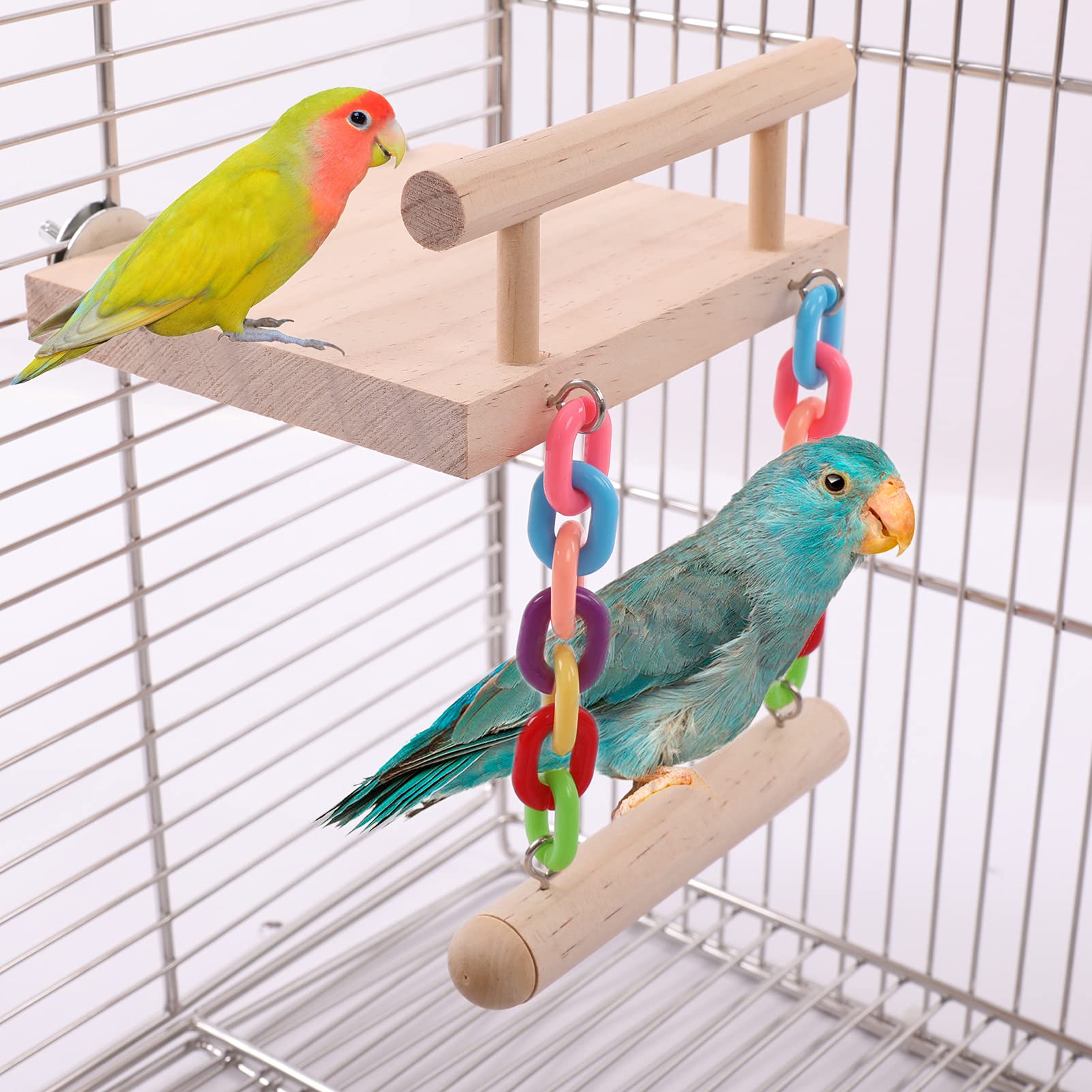 Algopix Similar Product 13 - Bird Perches Wood Parrot Toys with