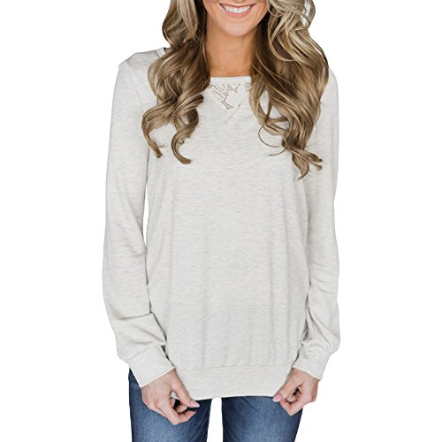 Algopix Similar Product 10 - Gahrchian Women Lace Tunic Tops Autumn