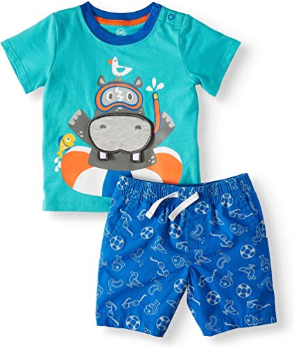 Algopix Similar Product 13 - Wonder Nation Baby Boys Happy Hippo at