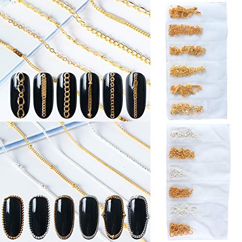 Algopix Similar Product 8 - Nail Chains 3D Nail Charms Nail Art