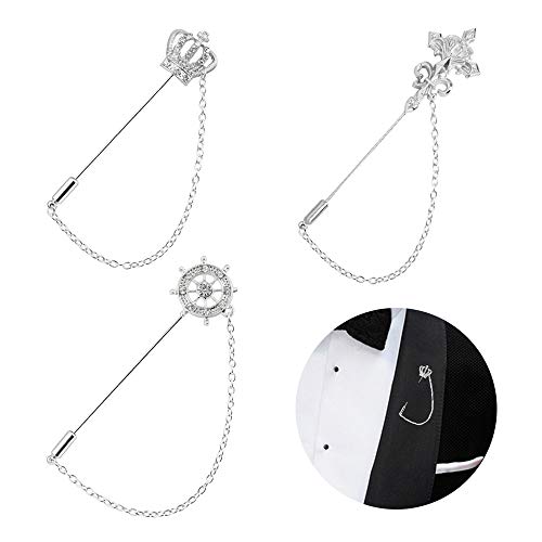 Algopix Similar Product 2 - Huture 3 Packs Mens Brooch Lapel Pin