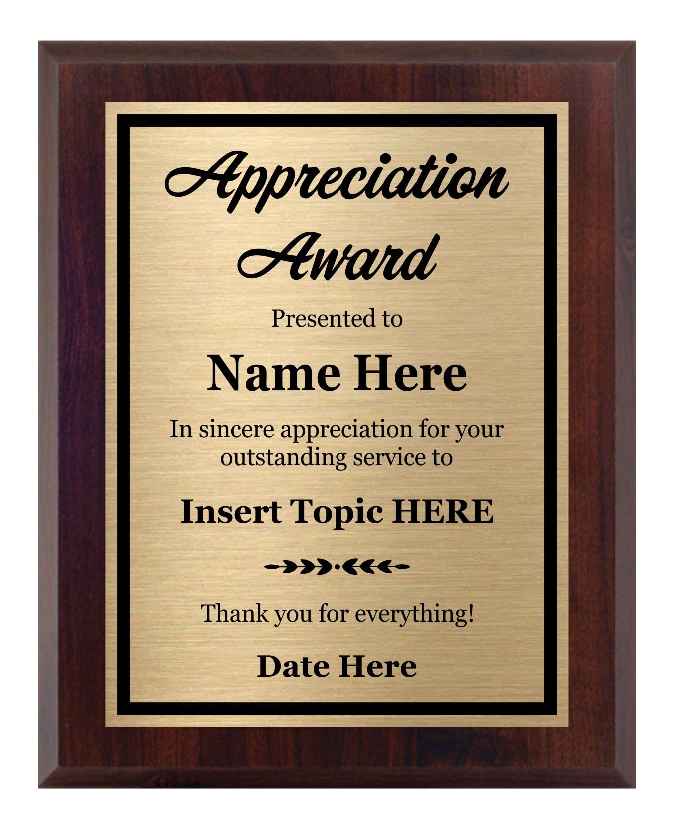Algopix Similar Product 10 - Appreciation Award Plaque Customized