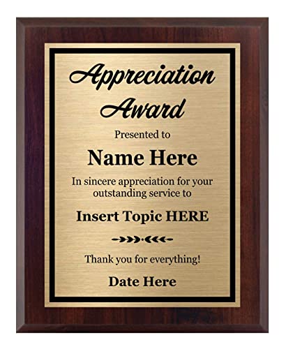 Algopix Similar Product 5 - Appreciation Award Plaque Customized