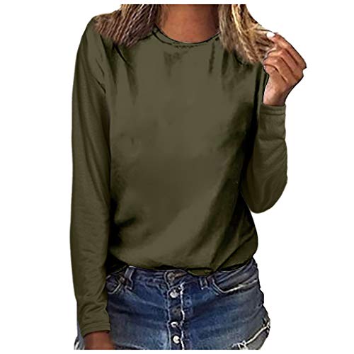 Algopix Similar Product 7 - Womens Long Sleeves Crew Neck Plain