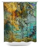 Algopix Similar Product 2 - Abstract art shower curtain in blue