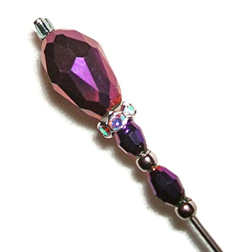 Algopix Similar Product 9 - METALLIC PURPLE Glass CRYSTAL Stick Hat
