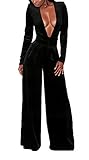 Algopix Similar Product 11 - Womens Casual Sexy VNeck Wide Leg High