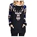 Algopix Similar Product 14 - Womens Crewneck Reindeer Pullover Ugly