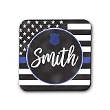 Algopix Similar Product 19 - Blue Line Police Custom Coasters