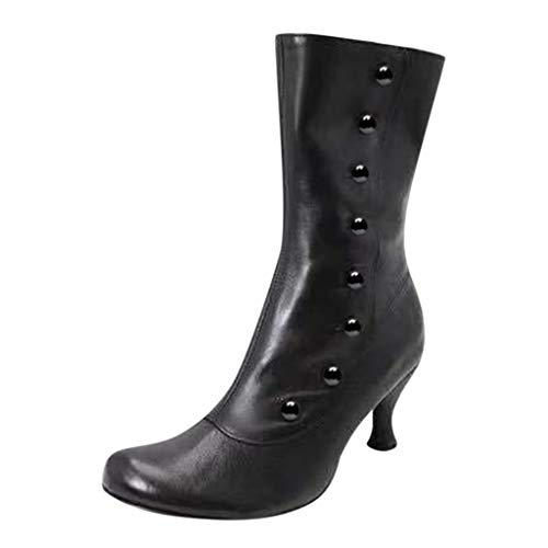 Algopix Similar Product 7 - Dasuy Shoes Women Mid Calf Round Toe