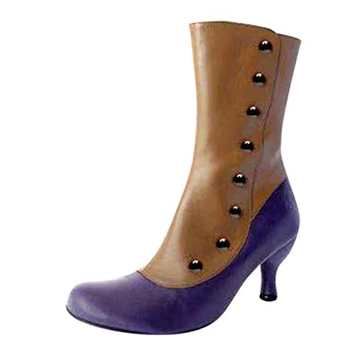 Algopix Similar Product 7 - Shoes Women Mid Calf Round Toe Stiletto