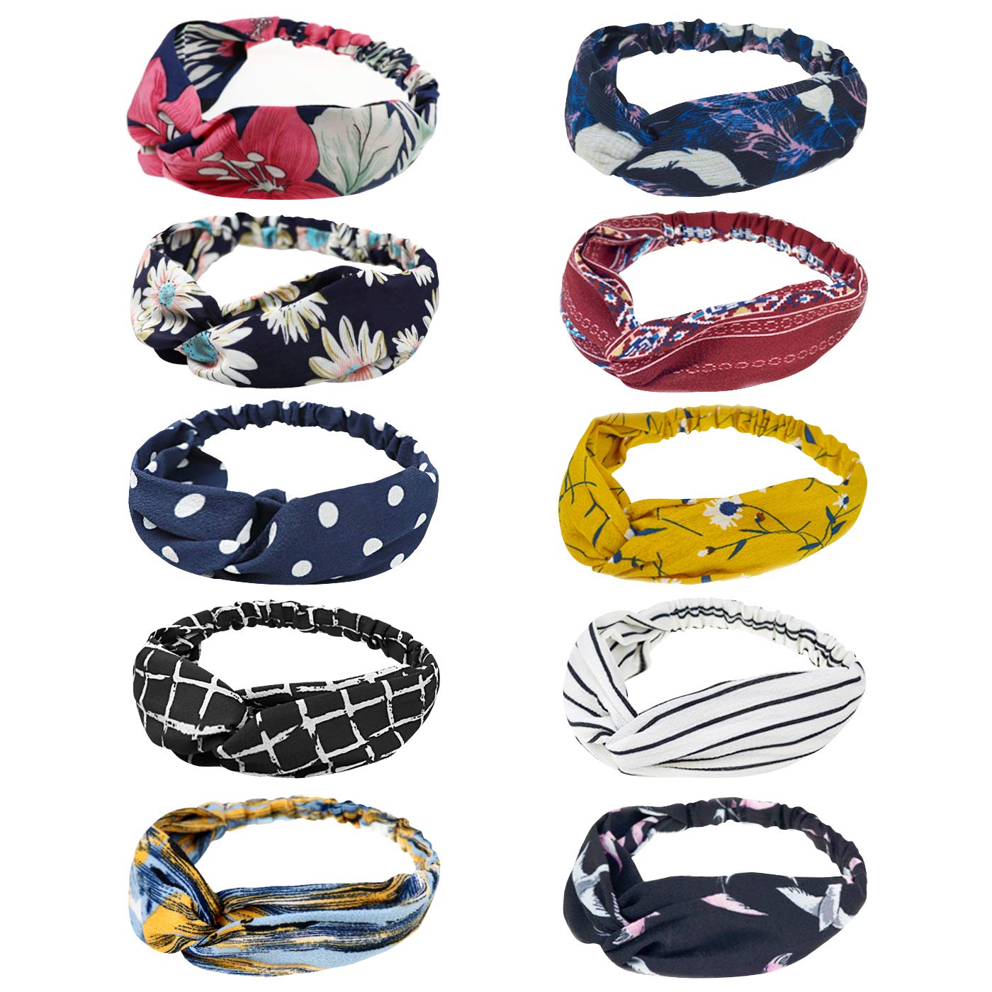 Algopix Similar Product 7 - DRESHOW 10 Pack Boho Headbands for