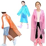 Algopix Similar Product 18 - CLEYCYE Kids Rain Poncho Raincoat with