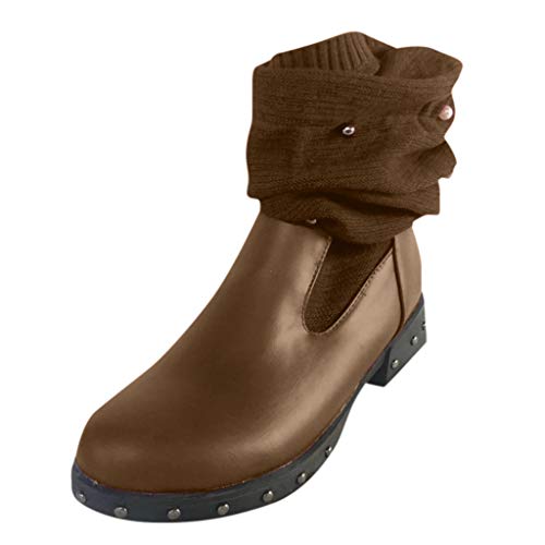 Algopix Similar Product 7 - Boots for Women Fashion SlipOn Leather