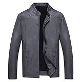 Algopix Similar Product 2 - Easytoy Mens Winter Leather Jacket Slim