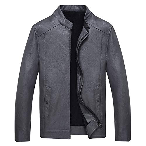 Algopix Similar Product 14 - Easytoy Mens Winter Leather Jacket Slim