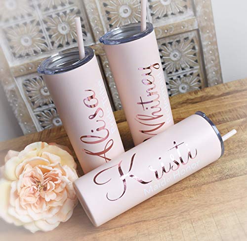 Algopix Similar Product 13 - Personalized Bridesmaid tumbler custom