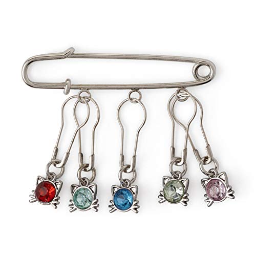 Algopix Similar Product 5 - Cute Cat Stitch Markers Metal Locking