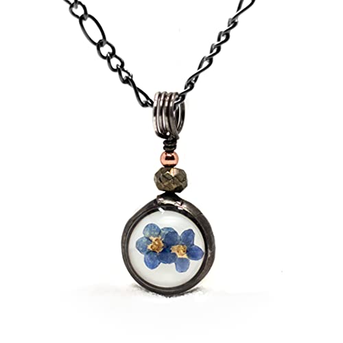 Algopix Similar Product 8 - Dainty Forget Me Not Flower Pendant