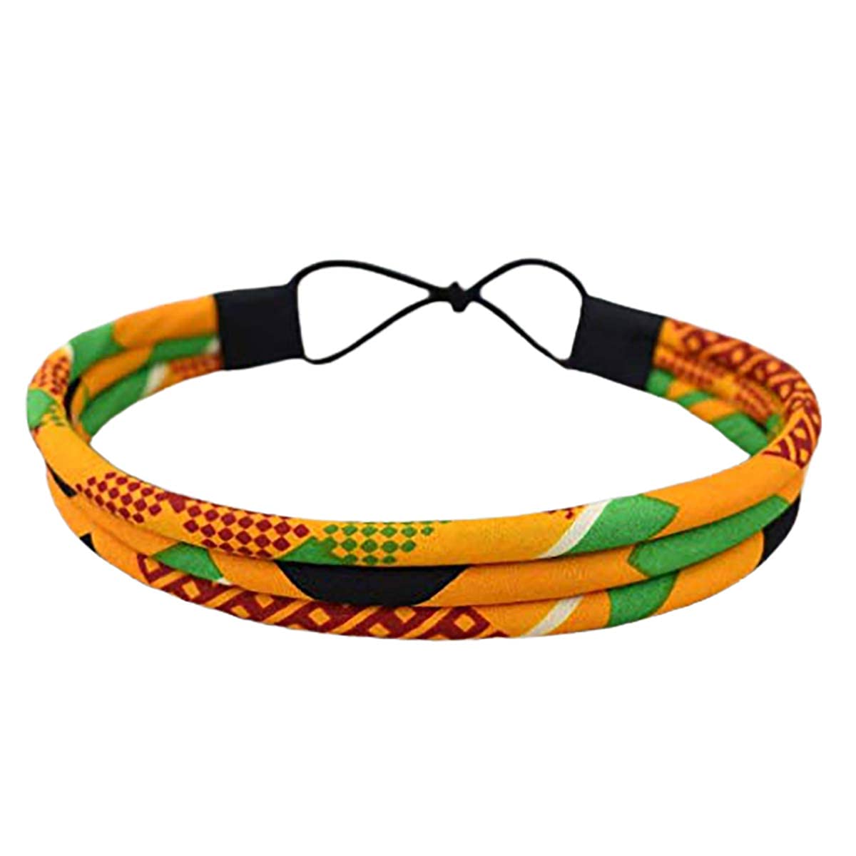 Algopix Similar Product 11 - All Yellow Kente Headband  3 Strand