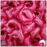 Algopix Similar Product 17 - BeadTin Hot Pink Pearl 25mm Dolphin