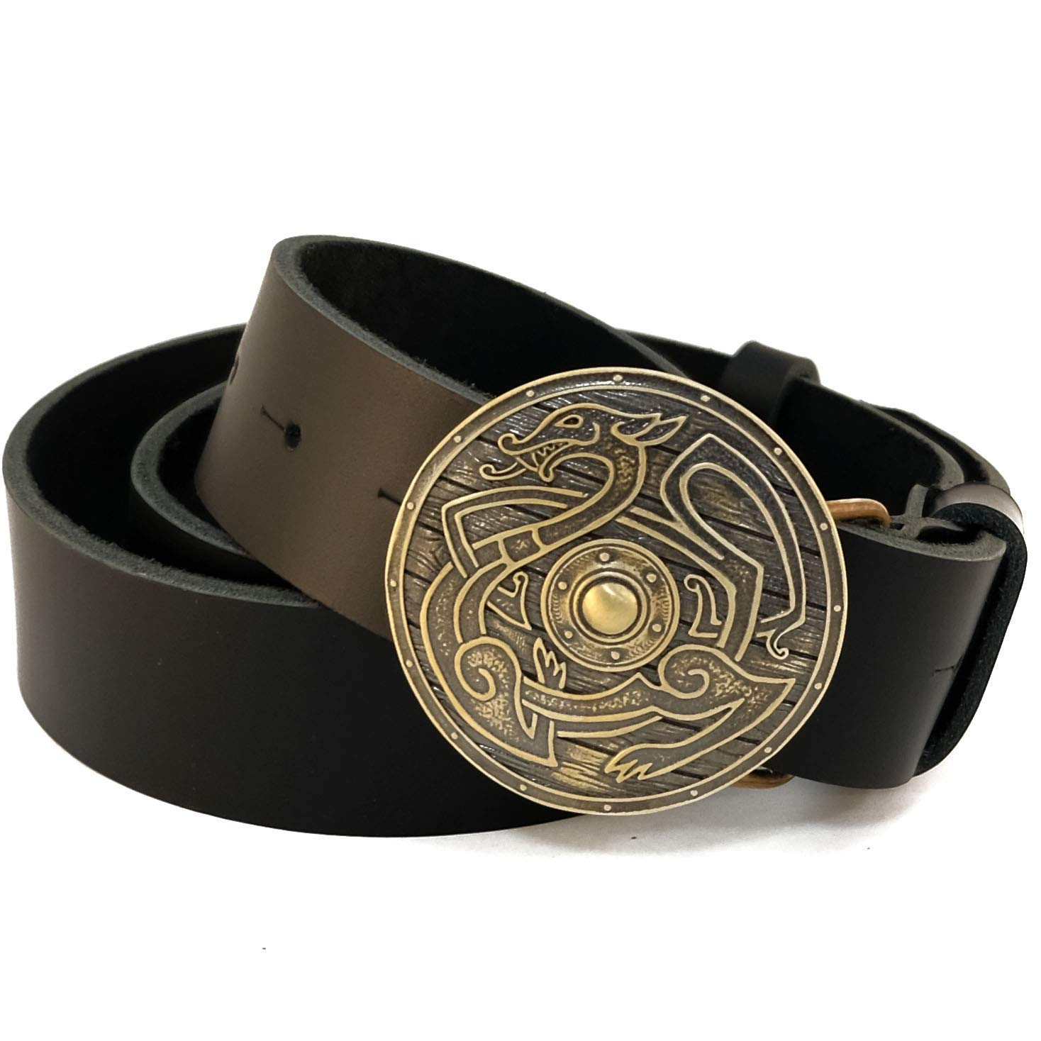 Algopix Similar Product 8 - Leather belt with belt buckle Viking