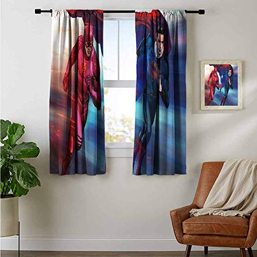 Algopix Similar Product 14 - Kitchen Curtains The Flash X Superman