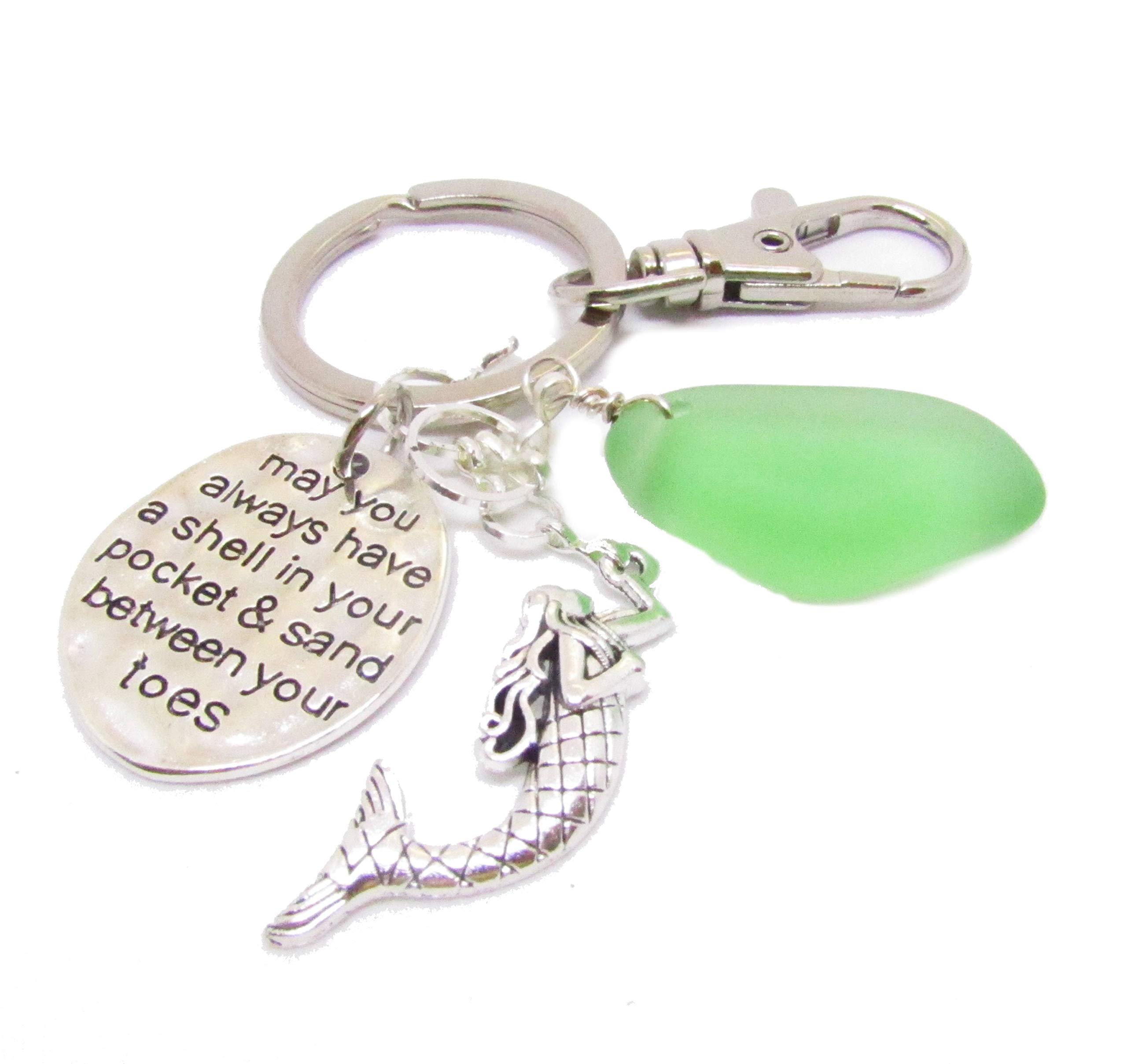 Algopix Similar Product 16 - Mermaid and Sea Glass Keychain  Gift