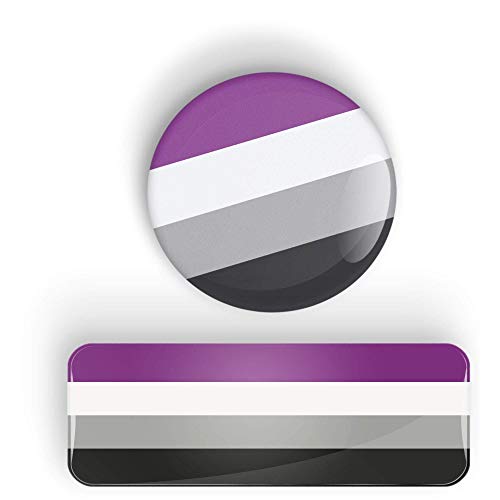 Algopix Similar Product 10 - LGBTQIA Asexual Pride Flag pin badge