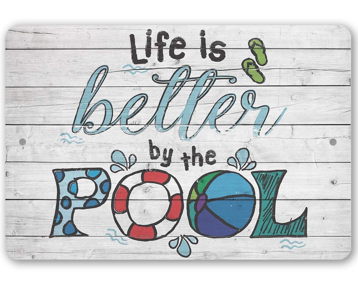 Algopix Similar Product 12 - Pool Sign  Life is Better by The Pool