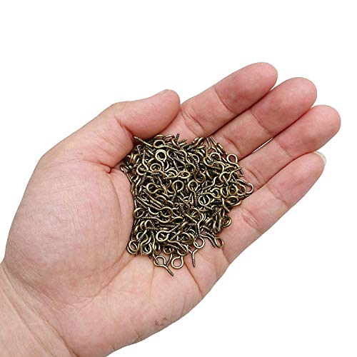 Algopix Similar Product 6 - 12mm x 5mm Mini Metal Screw Eye Pins