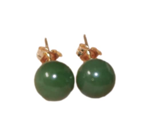 Algopix Similar Product 5 - Genuine 14K Green jadeite Jade 8MM Dome