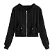 Algopix Similar Product 17 - Long Sleeve Crop Top Zip Up Hoodie
