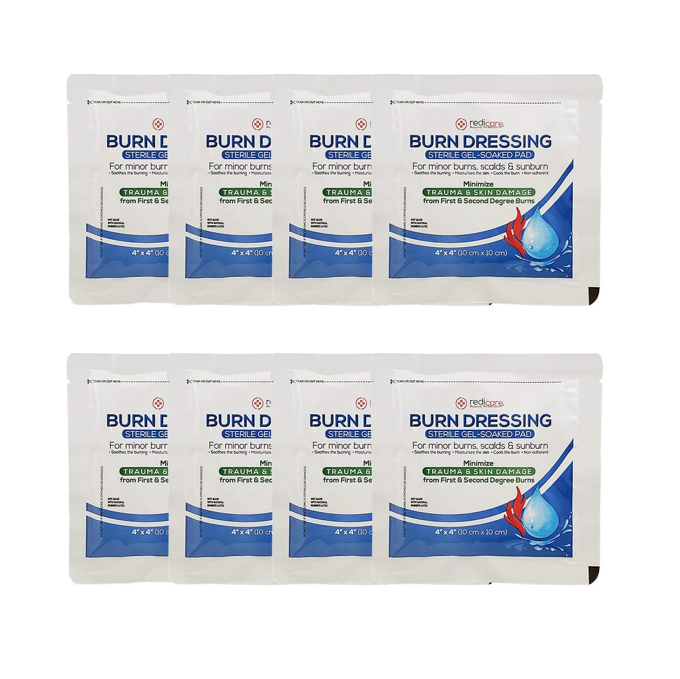 Algopix Similar Product 20 - 8 Pack  Burn Gel Dressing 4 X 4 Burn