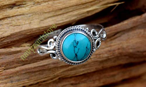 Algopix Similar Product 2 - Turquoise Stone Ring Handmade 925