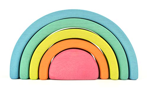 Algopix Similar Product 20 - Rainbow Stacker Wooden rainbow stacking