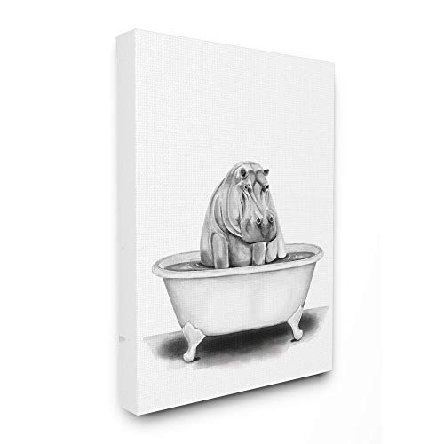 Algopix Similar Product 20 - Stupell Industries Hippo in A Tub Funny