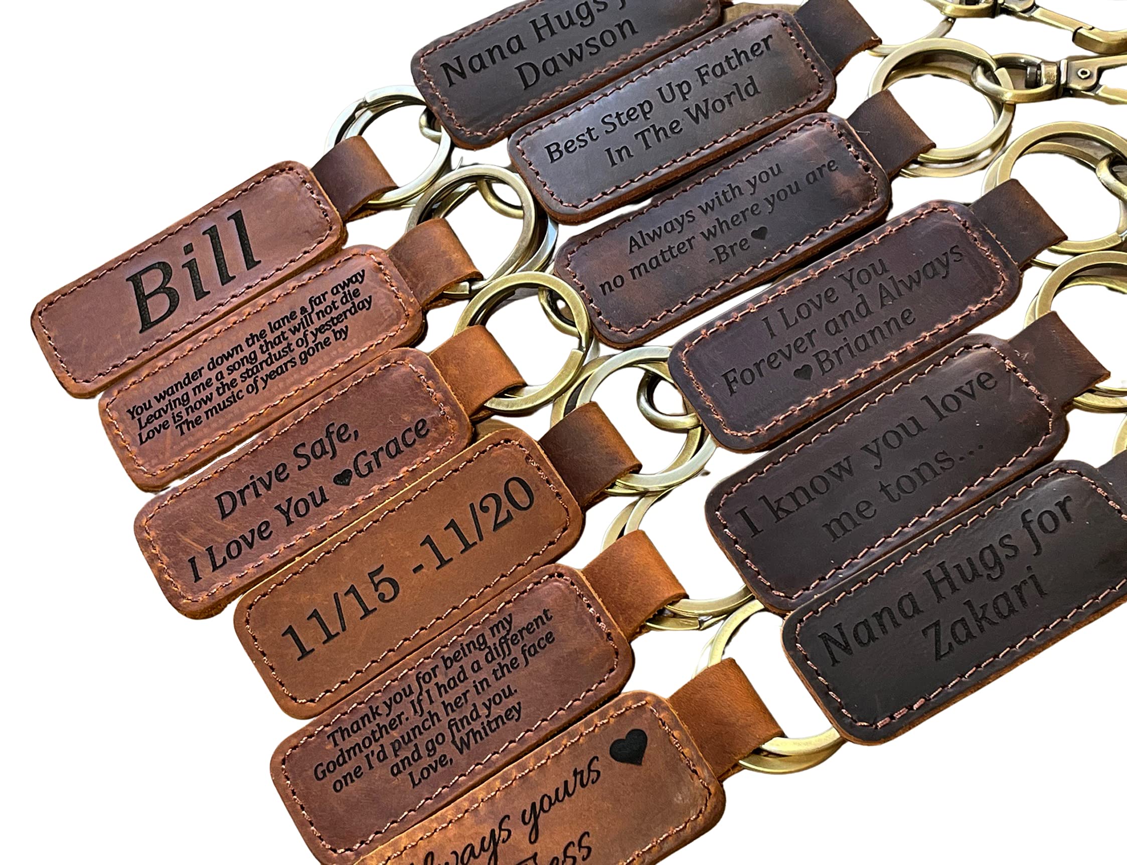 Algopix Similar Product 16 - Personalized Key Chain Handmade Leather
