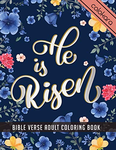 Algopix Similar Product 19 - He Is Risen Bible Verse Adult Coloring