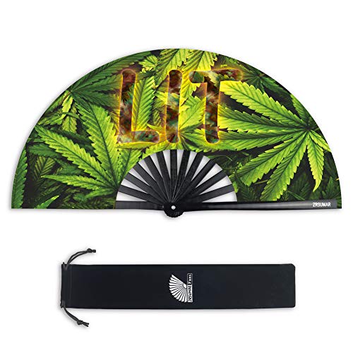Algopix Similar Product 8 - ZRSUMAR 13 Large Bamboo Folding Rave