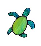 Algopix Similar Product 13 - Green Blue Sea Turtle Stained Glass Sun
