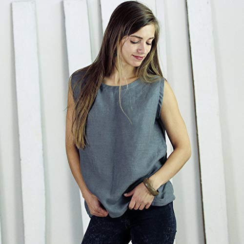 Algopix Similar Product 8 - Handmade 100 linen womens Top