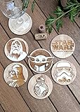 Algopix Similar Product 13 - Set of 6 Star Wars Wood Coasters  Baby